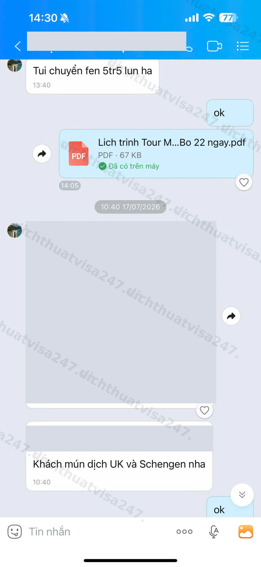 Ảnh minh hoạ quy trình làm việc thực tế qua Zalo với CTV/đại lý #10