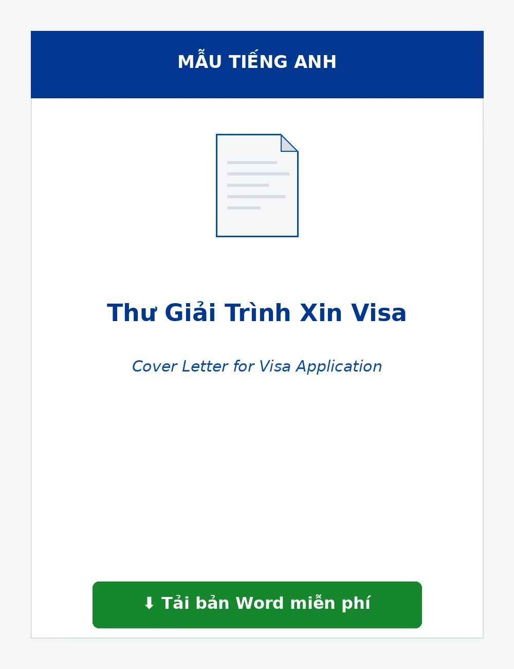 Mẫu thư giải trình xin visa tiếng Anh có chú thích từng đoạn